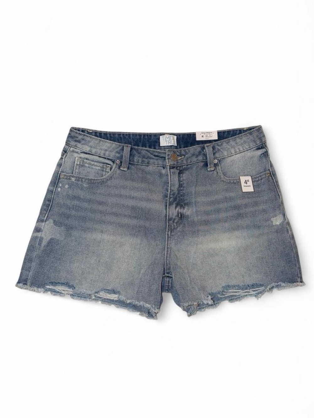 Time and Tru Women's Distressed Denim Shorts — Light Blue Size 12